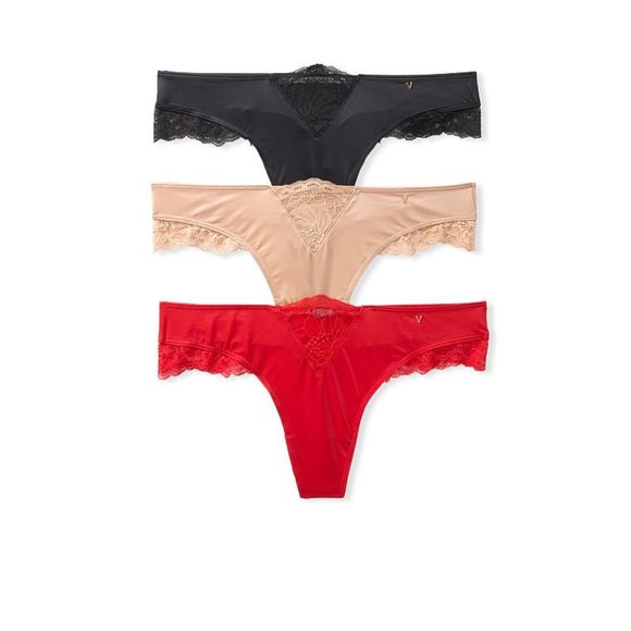 Victoria's Secret Other - Victoria’s Secret VERY SEXY 3-pack Lace Thong Panties NWT